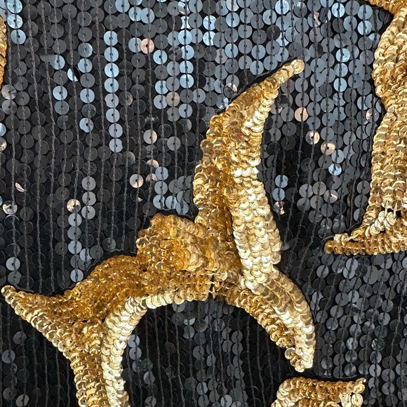 Vintage Jean For Joseph Le Bon 100% Silk Gold Black Sequined Blouse Size S - Picture 8 of 11